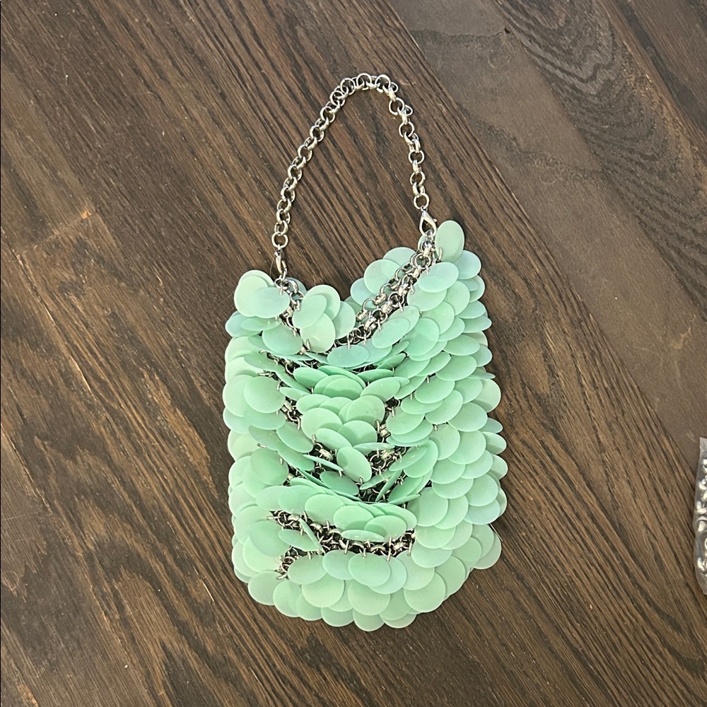 Mint Green Chain Shoulder Bag